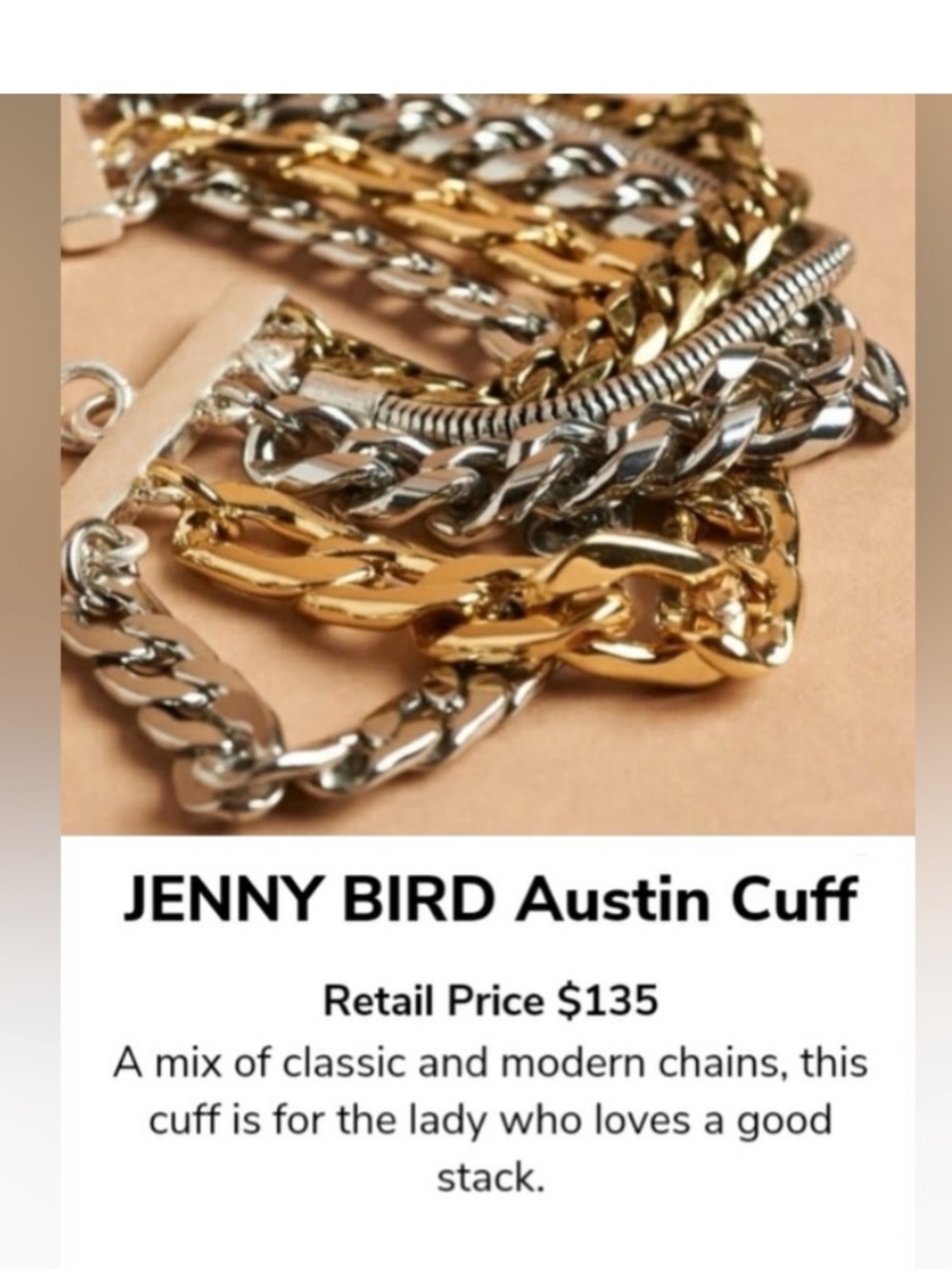 JENNY BIRD Two-Tone Chain Cuff in Gold & Silver